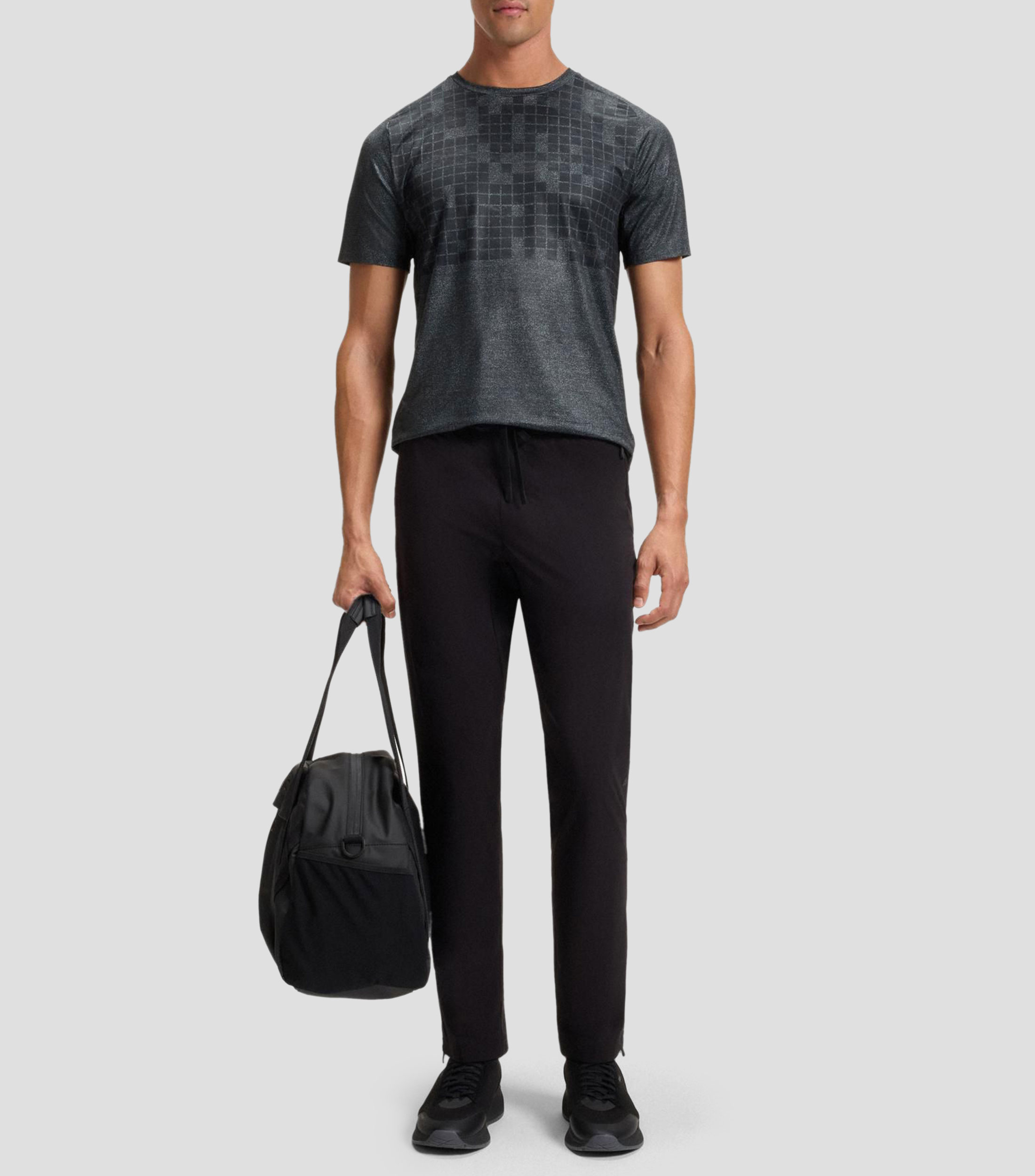 Playera Boss slim deportiva en malla elástica estampada Hombre